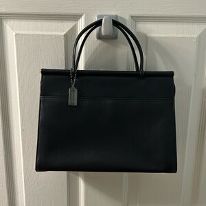 Black leather coach bag